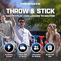 Vista 2 de Popdarts Pro Pack Game Set (Purple and Yellow) - Indoor, Outdoor Suction Cup Throwing Game - Competition with a POP