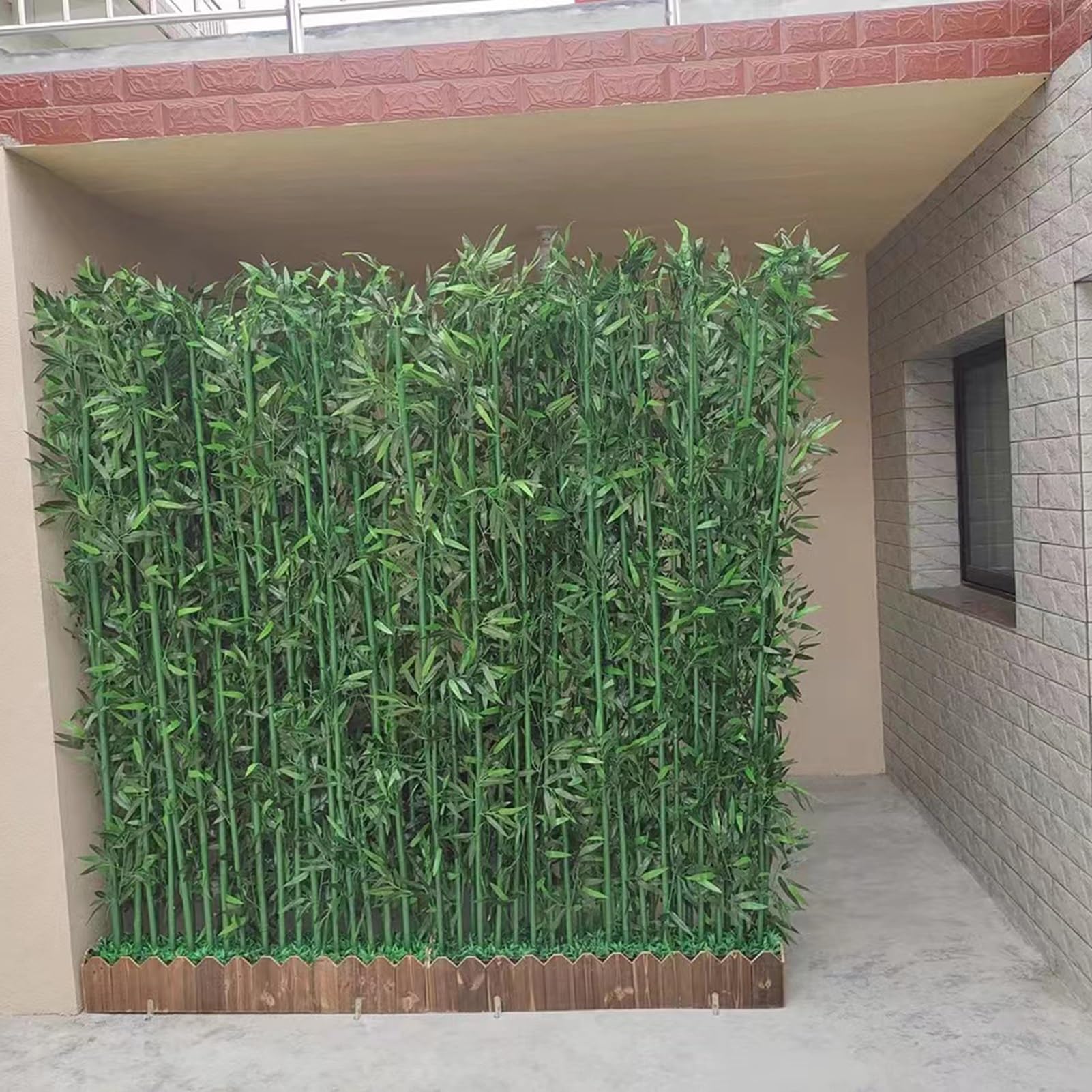 artificial bamboo plant Outdoor Artificial Bamboo Tree with Wood Base, Fake Bamboo Tree Decoration Home/ Room, Bookstores/ Swimming Pool Realistic Divider Privacy Space Screen ( Color : 1m/39.4in H ,