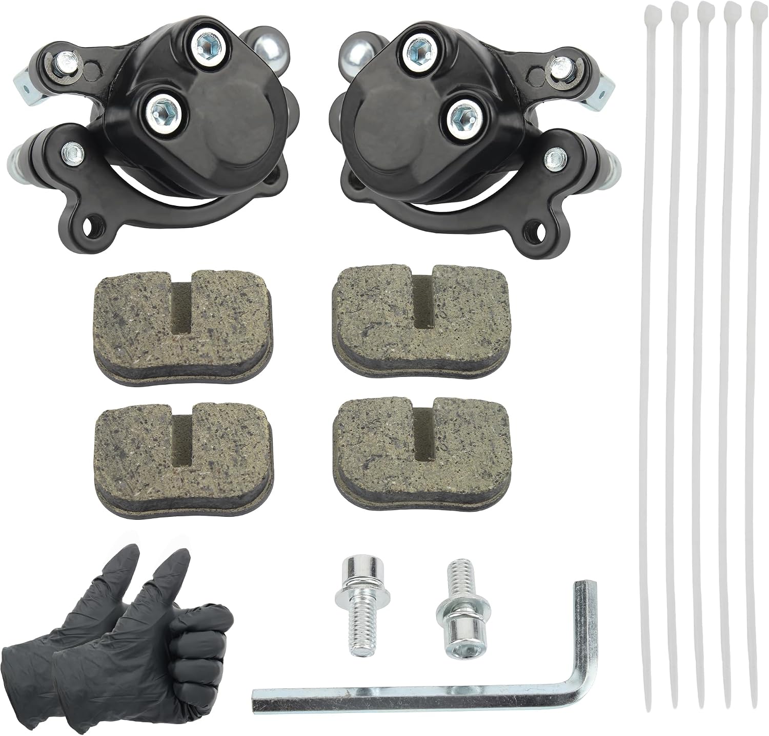 Front and Rear Disc Brake Caliper with Pads Compatible with 2 Stroke 47cc 49cc Pocket Bike Mini Dirt Bike Scooter ATV MBX10 MBX11 MBX-10 MBX-11 80cc MM-B80