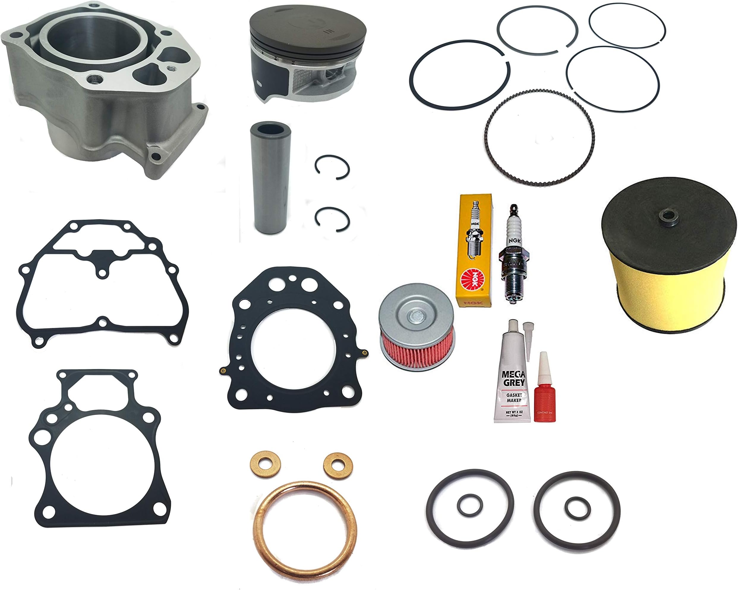 Top Notch Parts Replacement 500 Big Bore Cylinder Kit For 2007 2006 2008 2009 2010 2011 2012 2013 2014 2015 2016 2017 2018 Honda TRX 420 Top End Kit Gasket Air Oil Filter turns your 420 to a 500