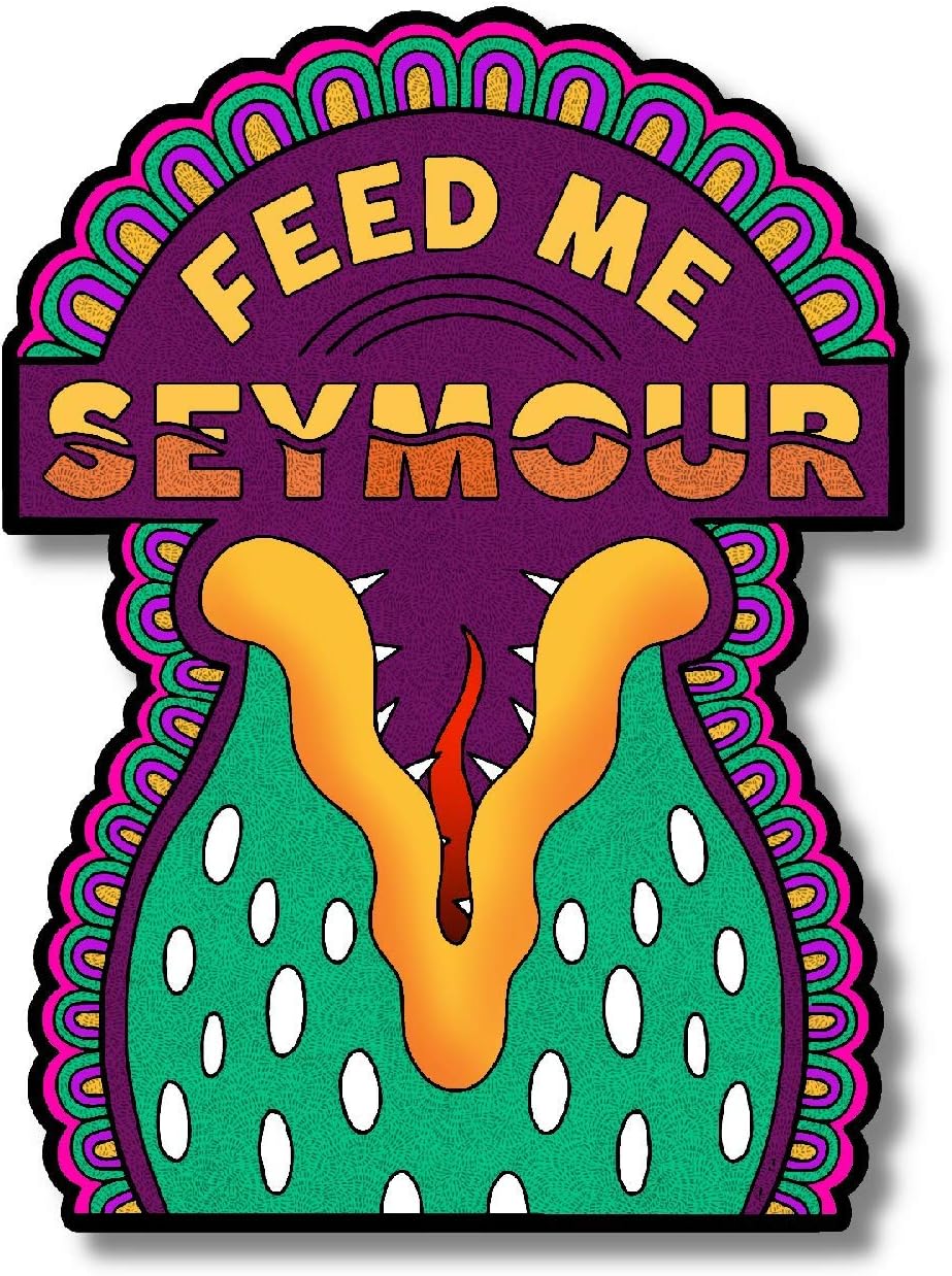 Little Shop of Horrors Inspired Stickers (Set of 10) “Feed Me Seymour” Sticker Collection, Broadway Musical Merchandise, Die-Cut & Bubble Free Vinyl, Ideal Gift for Theatre Lovers