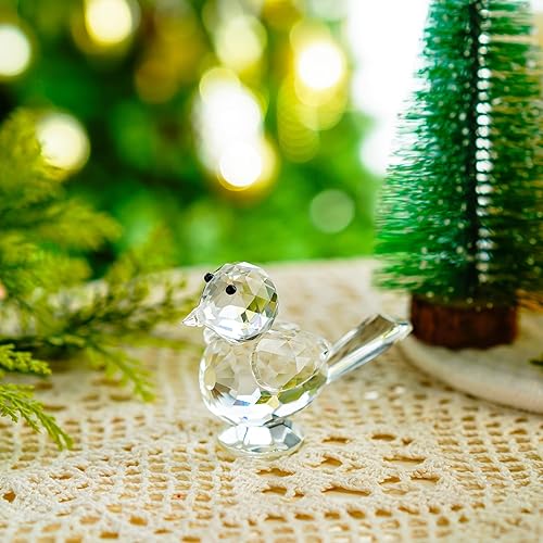 Miniatura 6 de H&D HYALINE & DORA Figuras coleccionables de cristal de pájaro de la felicidad, figura de animales de cristal para decoración del hogar de la mesa