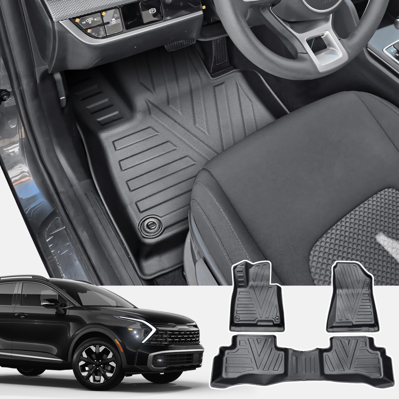 CDEFG Compatible avec Kia Sportage NQ5 Hybrid 2022-2024 2025 Tapis de Sol en TPE pour Voiture, Imperméable Protecter Toutes Saisons, Tapis en Caoutchouc de Qualité Supérieure Accessoires