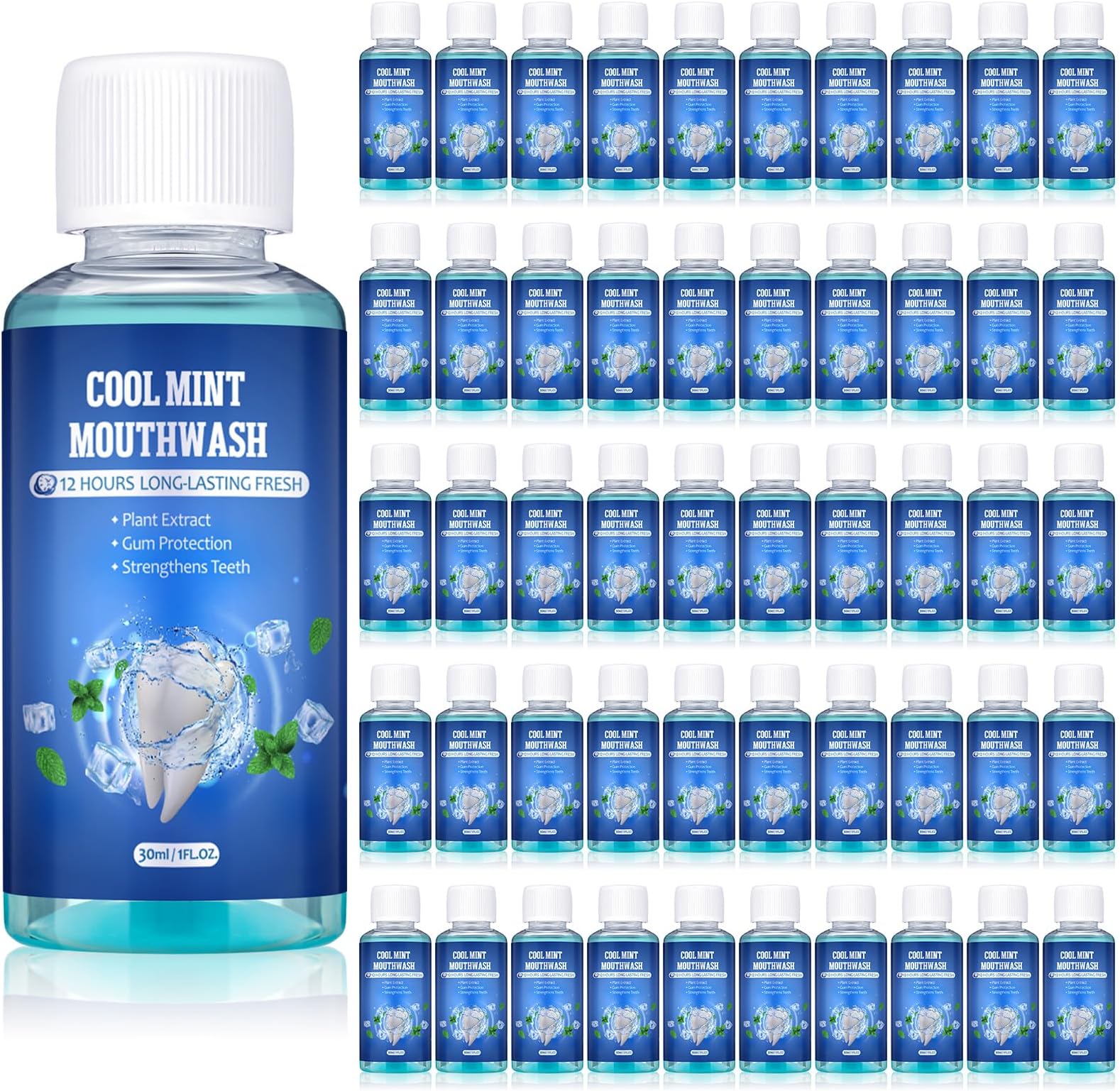 Dansib 50 Pack Travel Size Mouthwash Bulk Mini Mouthwash