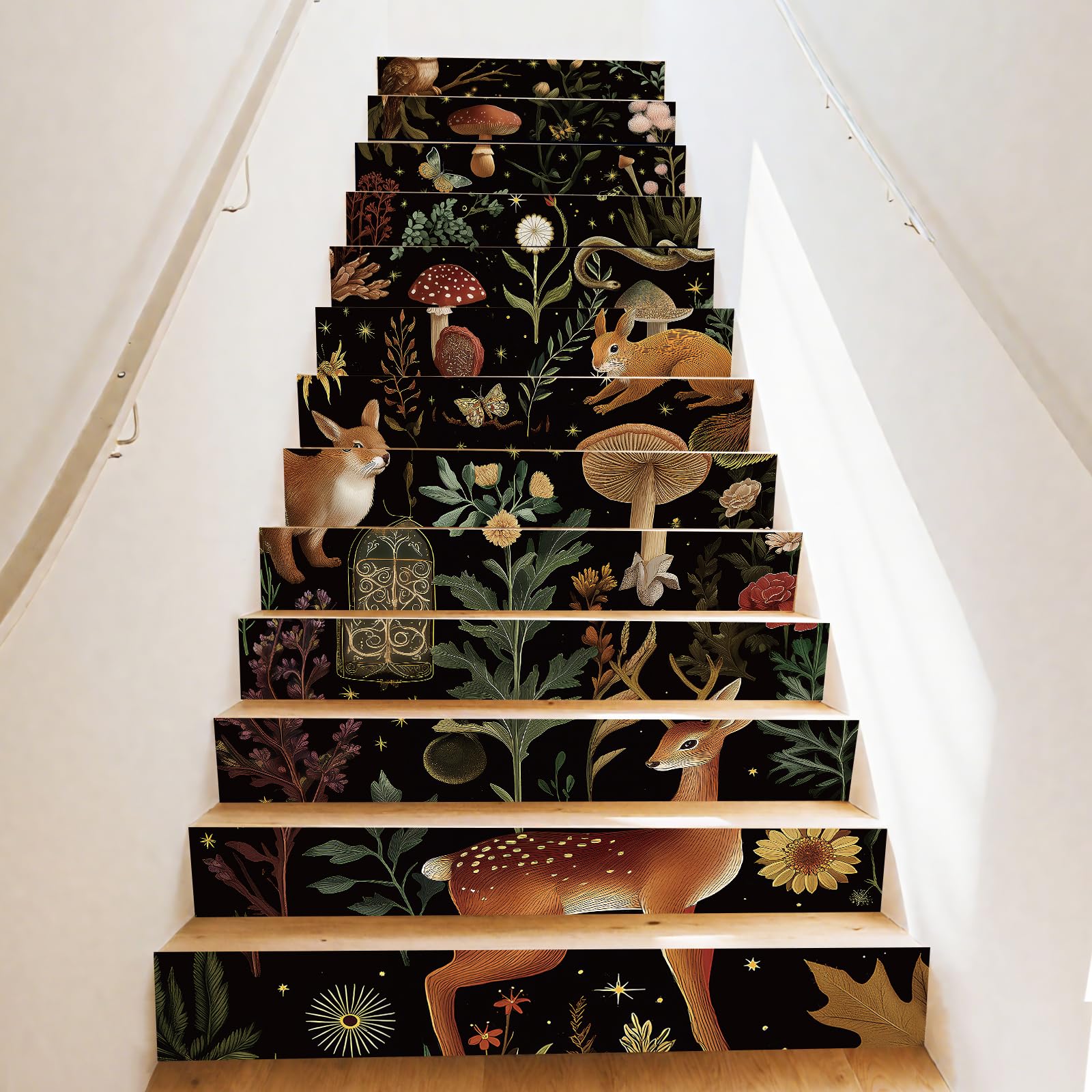 Autocollants pour contremarches forêt noire PLIGREAT déco escalier chalet