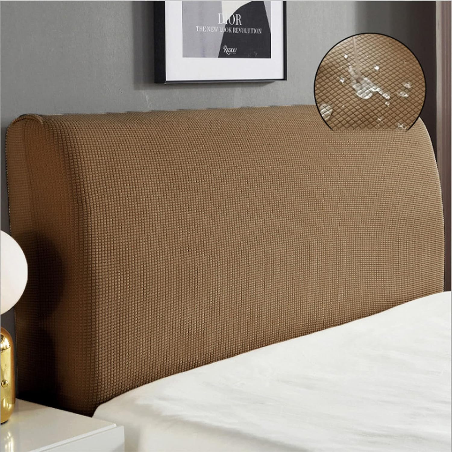 Waterproof Bed Headboard Covers, Stretch Headboard Slipcover for Queen King Size Headboard Slipcover Dirtproof Protector for Bedroom Decoration (Matcha,220cm/86.6in)