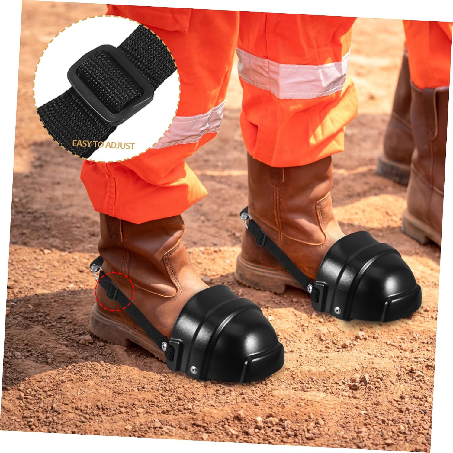 Uonlytech Safety Toe Caps for Work Shoes Anti-Collision Toe Protectors Plastic Cover Metatarsal Protection for Men and Women 2-Piece Set Suitable for Construction and Industrial Use