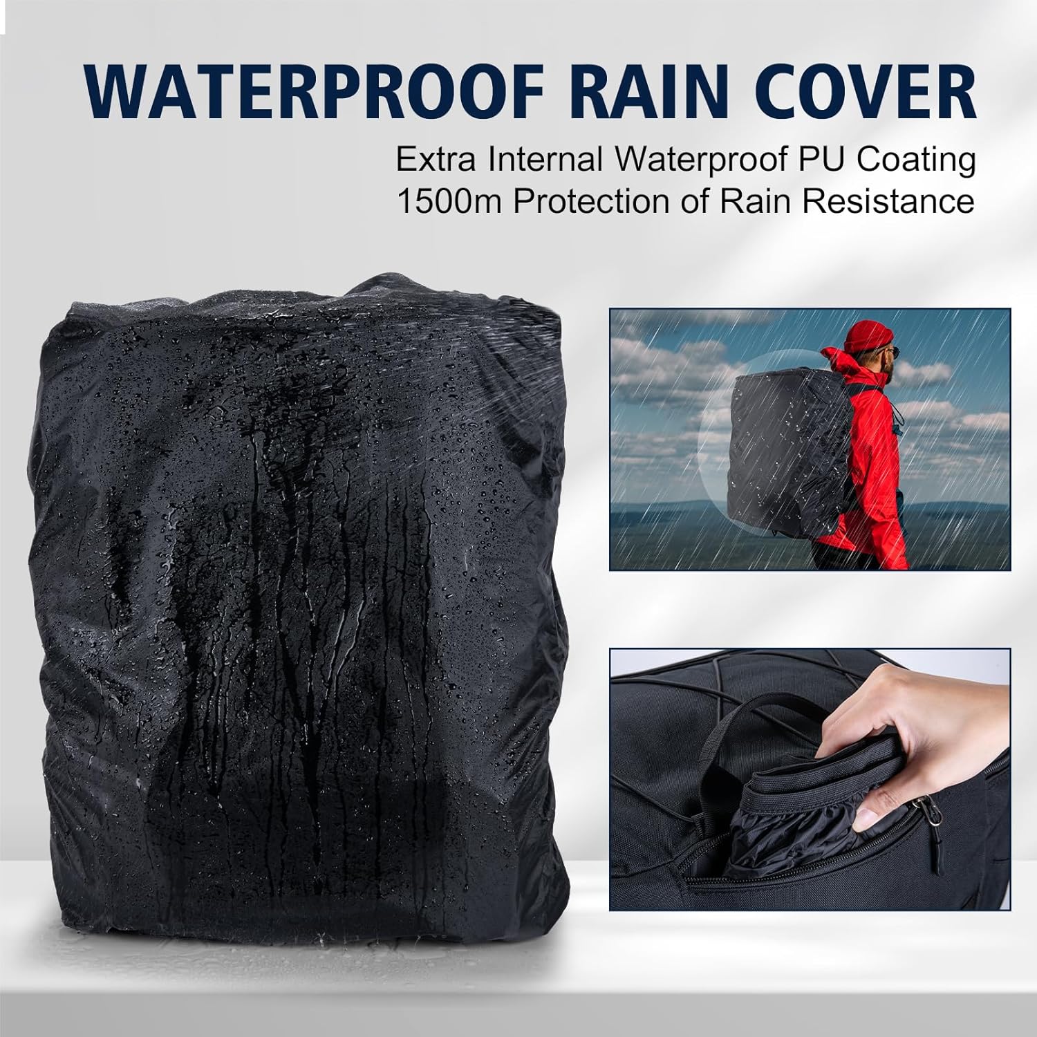 Goture Fishing Backpack with Cooler, 72L 600D Tackle Backpack Included 4 3700 Tackle Boxes, Dry & Wet Split Compartment, Large Fishing Tackle Bag with Rod Holders,Rain Cover for Travel Camping Hiking