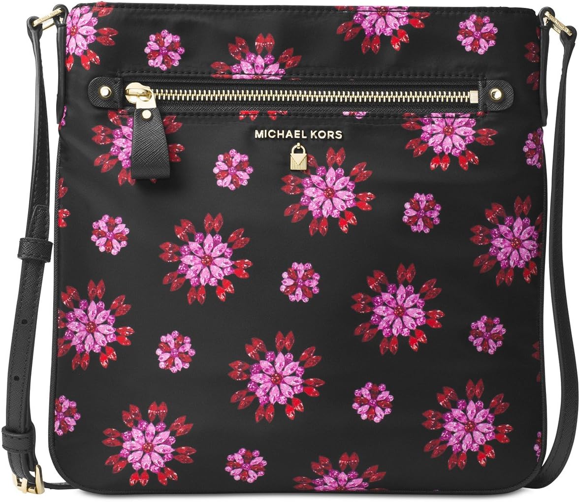 MICHAEL KORS Kelsey Large Crossbody Bag - Black Pink - 32H7GO2C3R-039