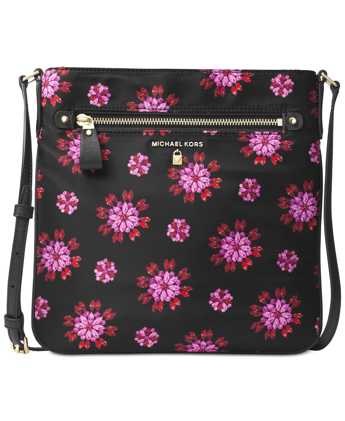 MICHAEL KORS Kelsey Large Crossbody Bag - Black Pink - 32H7GO2C3R-039