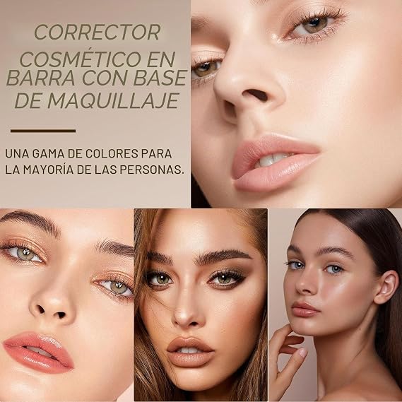 2 in 1 Lightweight Moisturizing Stick Makeup Foundation, Foundation Stick with Built-In Brush, Matte Finish, Cover Blemishes, Long Lasting, Waterproof, For All Skin Types (Warm Beige 03#)