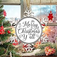 Vista 6 de Happy New Year Ornament for Christmas Tree Decor Merry Christmas Y'all Christmas Metal Snowflake Ornament Xmas Tree Decor Funny Christmas Quotes