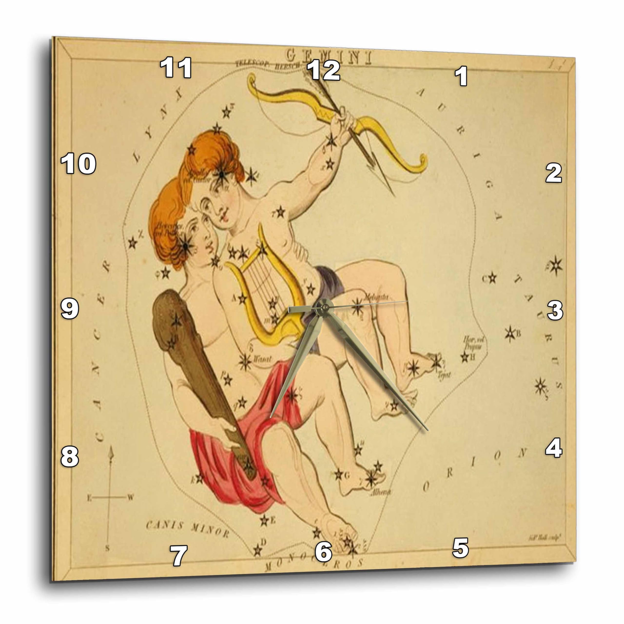 Horloge murale vintage 3dRose en aluminium multicolore 25,4 cm