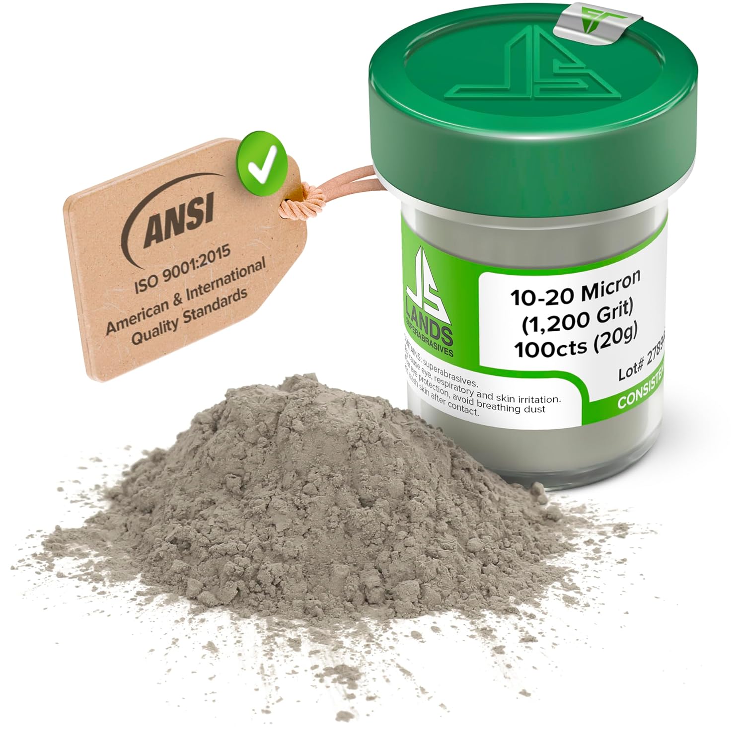 Synthetic Diamond Powder - 1,200 Grit (10-20 Microns) - 100 Carats (20 Grams)