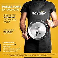 Vista 3 de Machika Sartén tradicional de acero al carbono, auténtica paella española con superficie con hoyuelos, versátil sartén de acero al carbono