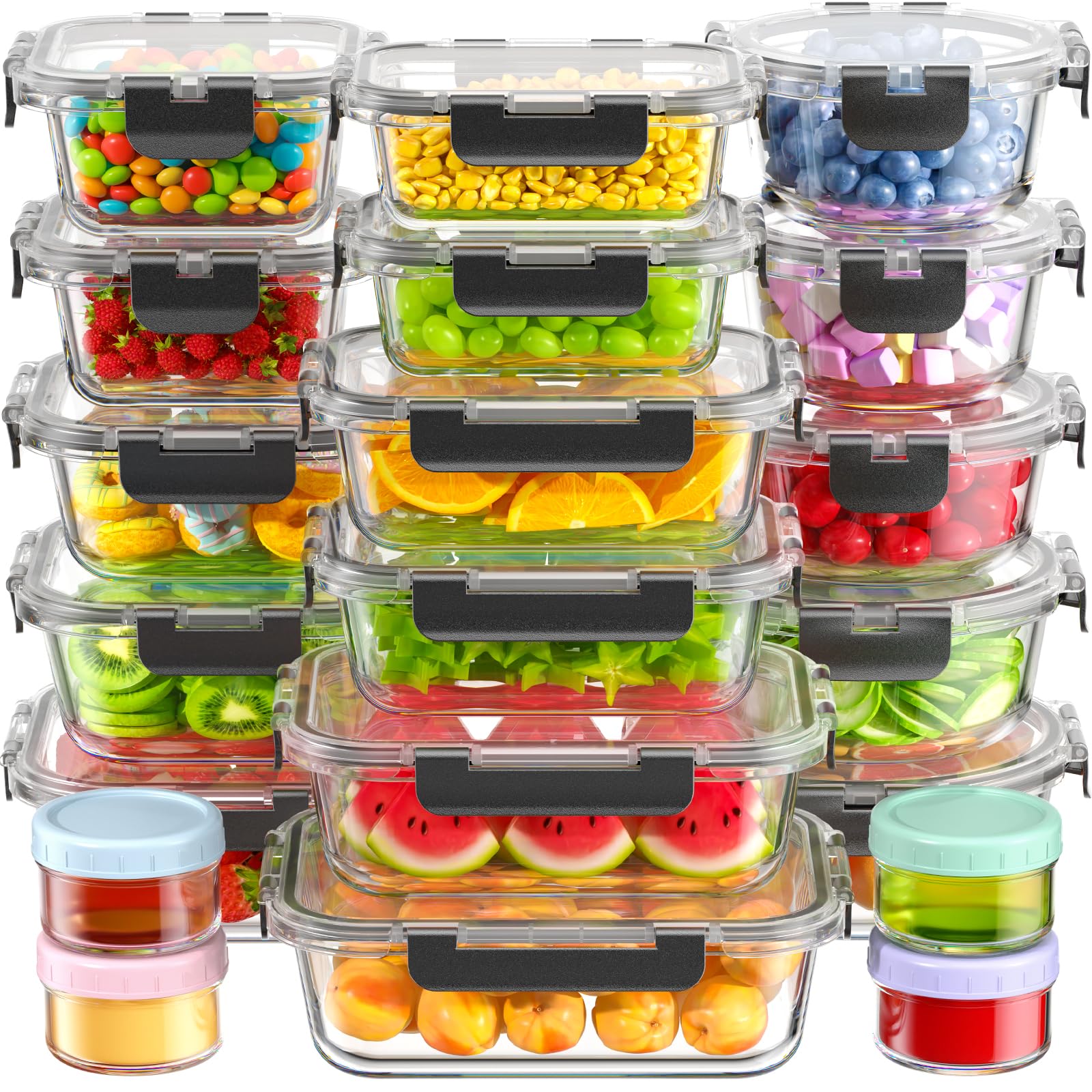 Photo 1 of Canfanni 40 Piece Glass Food Storage Container Set