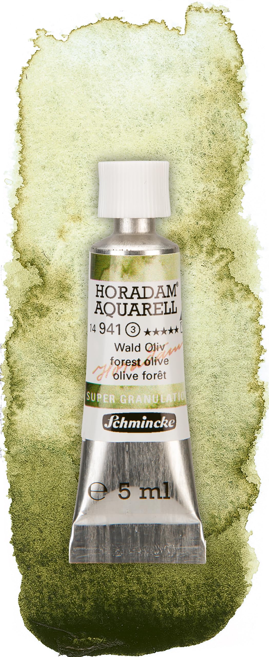 Schmincke 941 Forest Olive Horadam Aquarell, Super Granulation, Forest Olive, 5 Ml, Very Strong Granulating Shades, Finest, Super Granulating Watercolour Paints