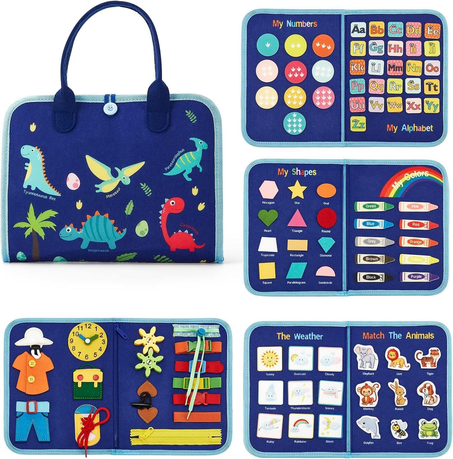 KolorFish Toddler Busy Board Book - Montessori Toys for 2+ Years, Birthday Gift - 7 in1 Preschool Learning Activities with Life Skills,Alphabet,Number,Shape,Color,Animal,Weather (B0CYCGWYYB) Amazon Price History, Amazon Price Tracker