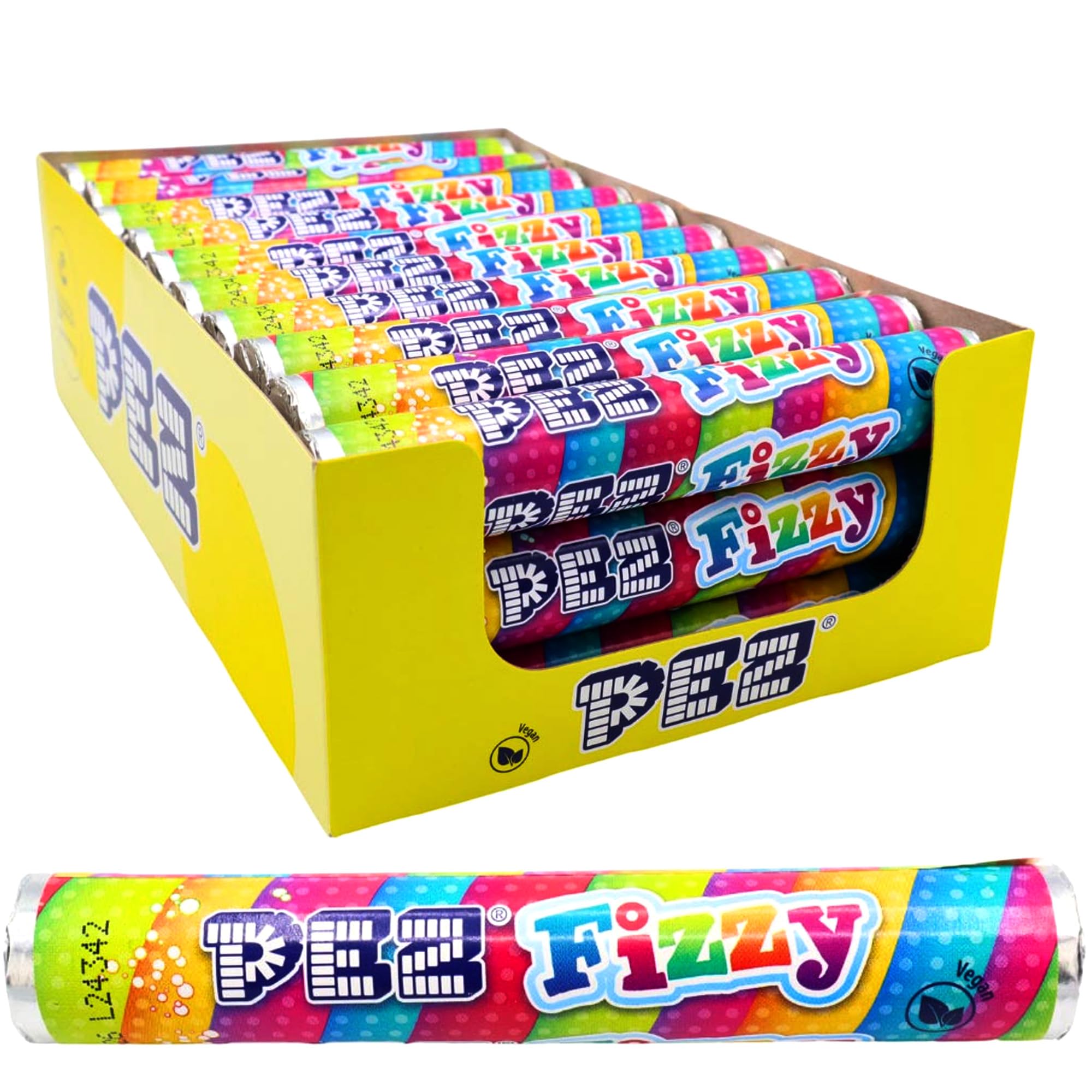 PEZ XL Giant Fizzy Strawberry & Apple Flavoured Retro Sweets, 42 g (Pack of 30)