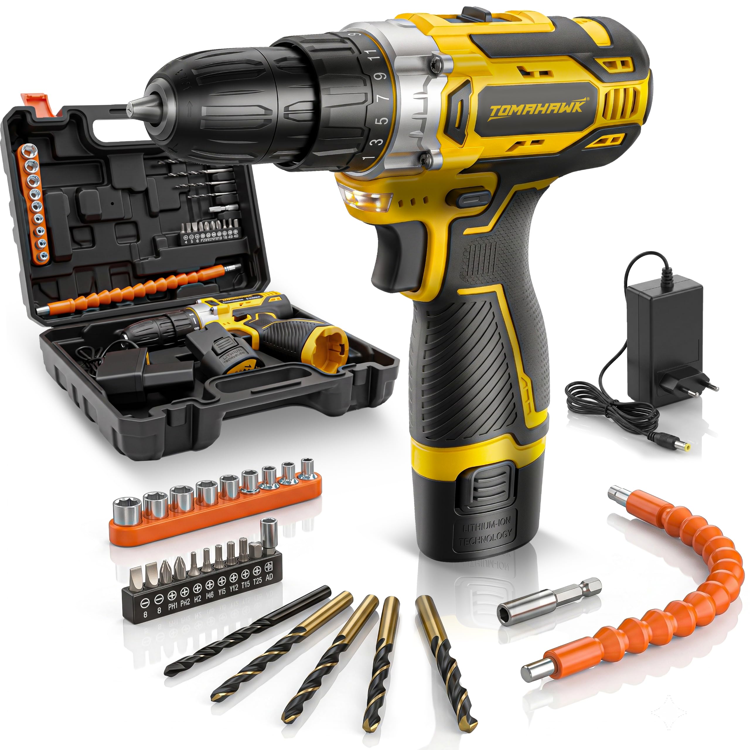 Tomahawk 12V Cordless Drill Machine & Screwdriver for Home | 10mm Keyl
