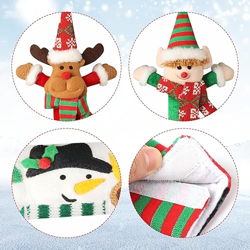 Miniatura 3 de HexyHair Juego de 3 fundas navideñas para manijas de refrigerador, decoración de Navidad, para manija de puerta de nevera, con diseño de reno,