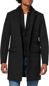 AllSaints Mens WIXX COAT Cinder Black Marl 38 at Amazon Men's