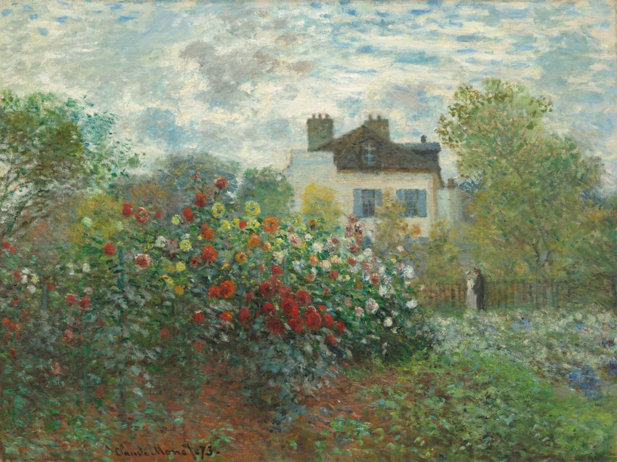 SERENDIPITP Aesthetic Poster Photo Wall Print Retro Picture the Artist's Garden in Argenteuil by Claude Monet Modern Wall Artwork for Home Decor 60x90cm