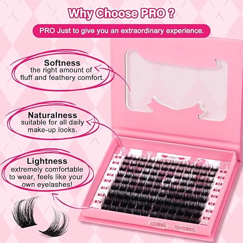 Miniatura 4 de 108 pestañas individuales en racimo suaves para colocar en casa, extensiones de pestañas de 0.314-0.630 pulgadas, pestañas de volumen, banda