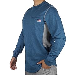 FR Shirts for Summer Breathable Vented Design 6oz Heather Jersey Flame Resistant Long Sleeve Crew T Shirt