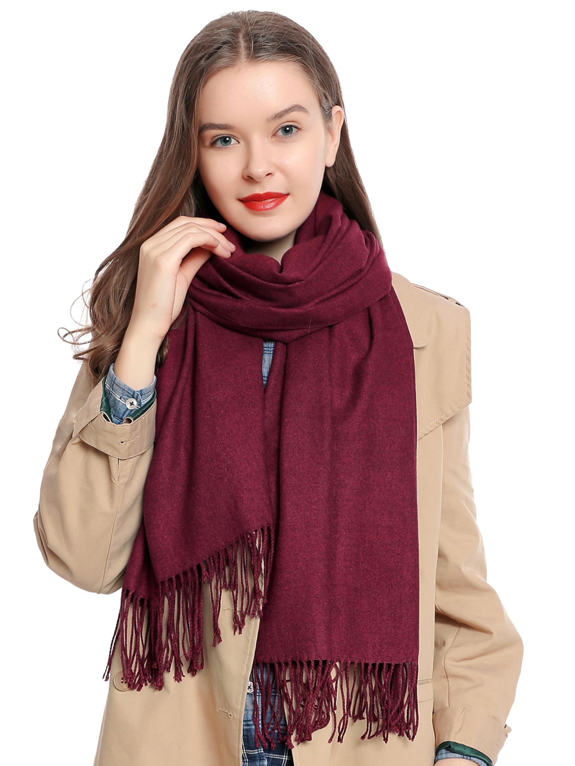 DonDon Schal Damen Winter Wollschal Winterschal warm weich 185 x 65 cm