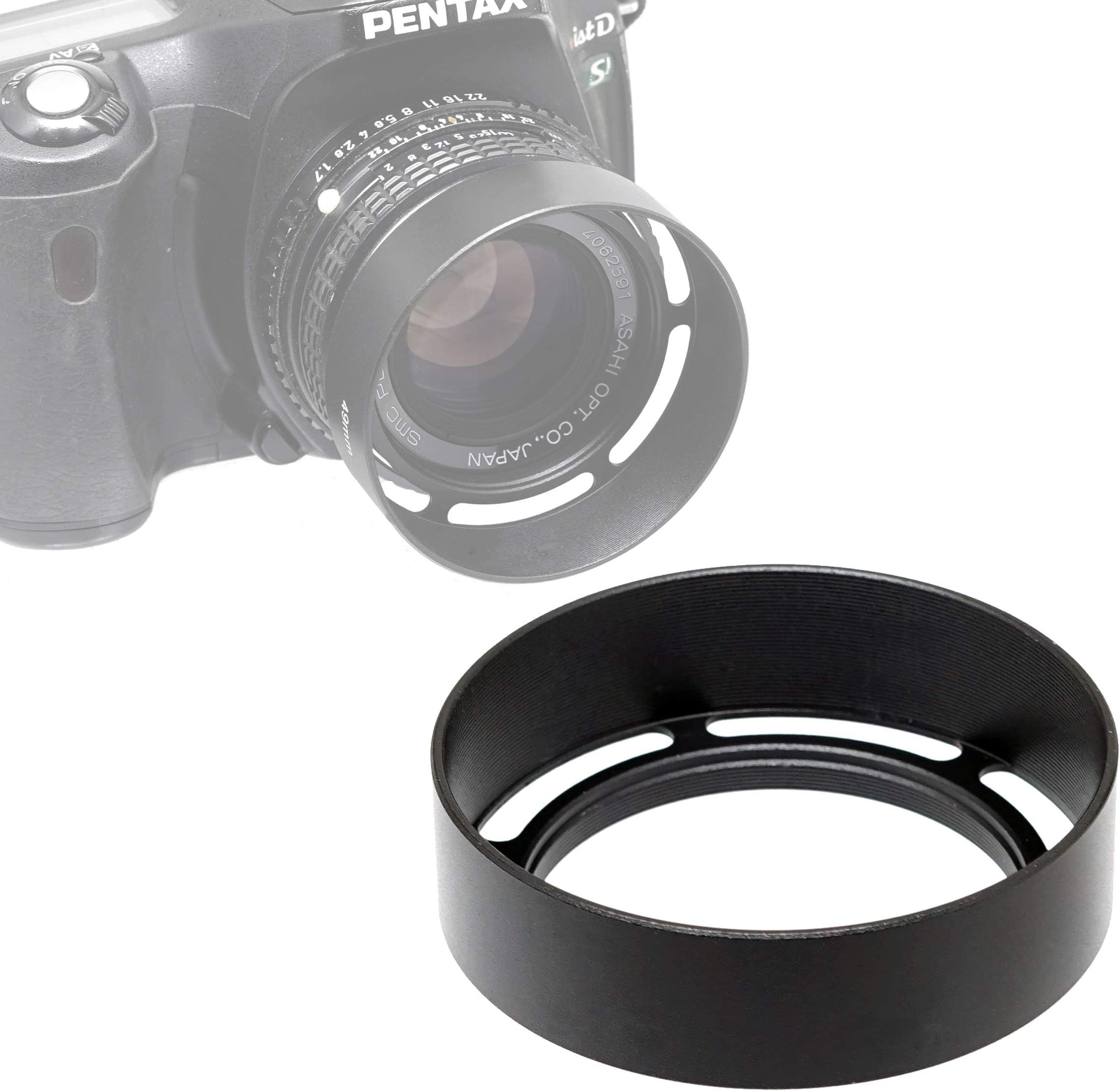 Fotasy Metal Lens Hood - 49mm Vented for Fuji, Leica, Olympus, Panasonic, Sony Lenses