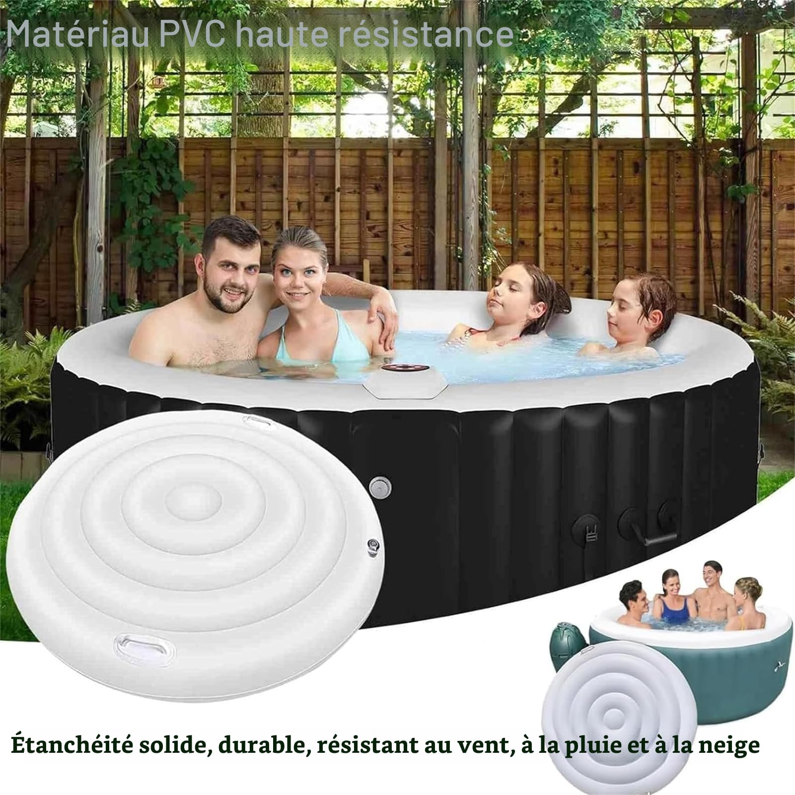 Housse Gonflable en PVC - Coupe-Vent et imperméable - Économie d'énergie - 145 cm/165 cm - Carré