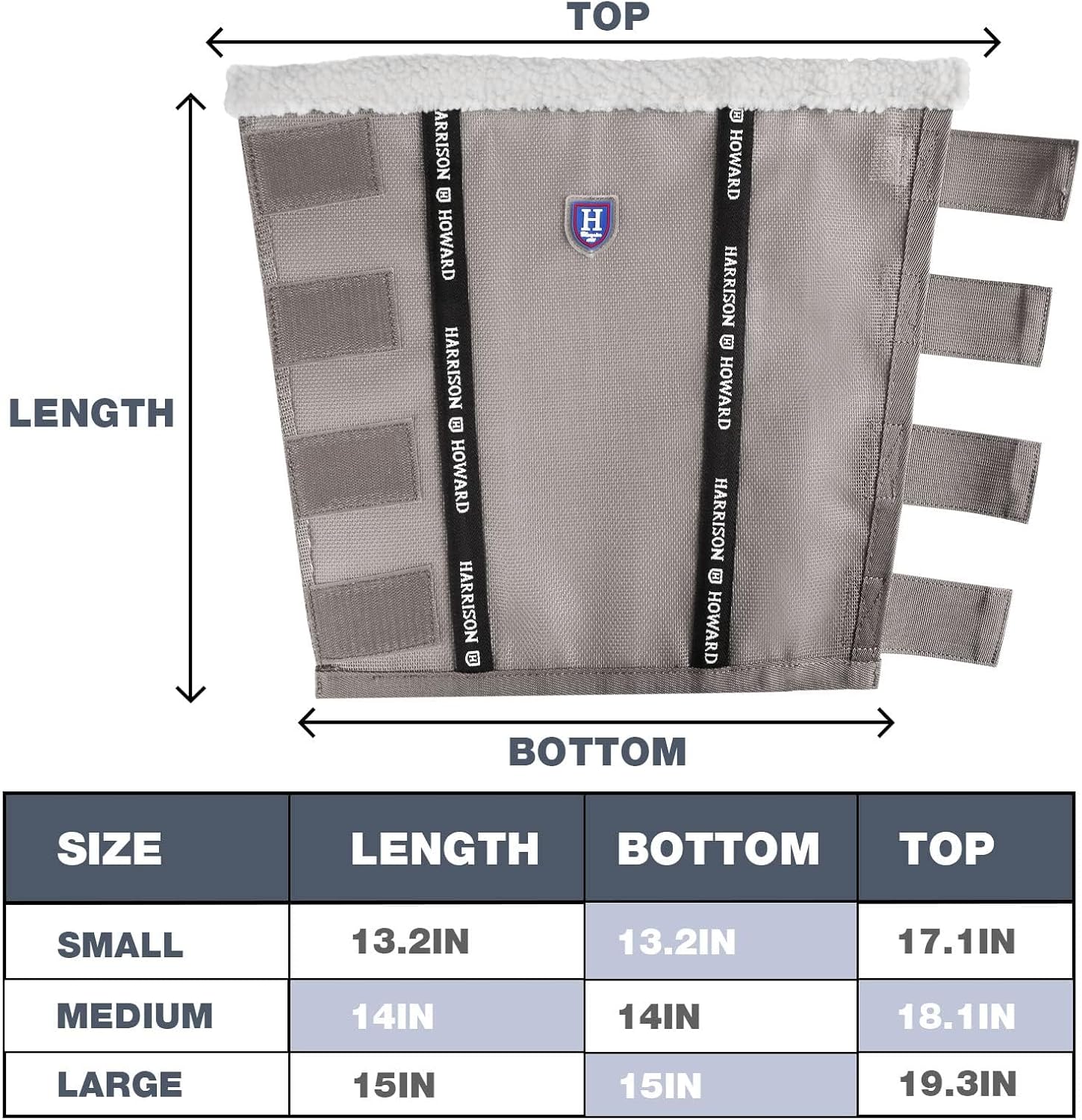 Harrison Howard Loose-Fitting Horse Fly Boots UV-Protective, Breathable, Tear-Resistant Fine Mesh Leggins Stay-on Comfortable Fly Boots with Ultra-Soft Wool Trim (Set of 4) Original Grey Pony (Small)