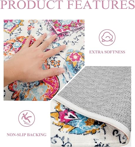 Miniatura 5 de Lahome Alfombras de pasillo de cocina antideslizantes y lavables, alfombra de 2 x 6 pies, antideslizante, ligera, para pasillo, alfombra de interior