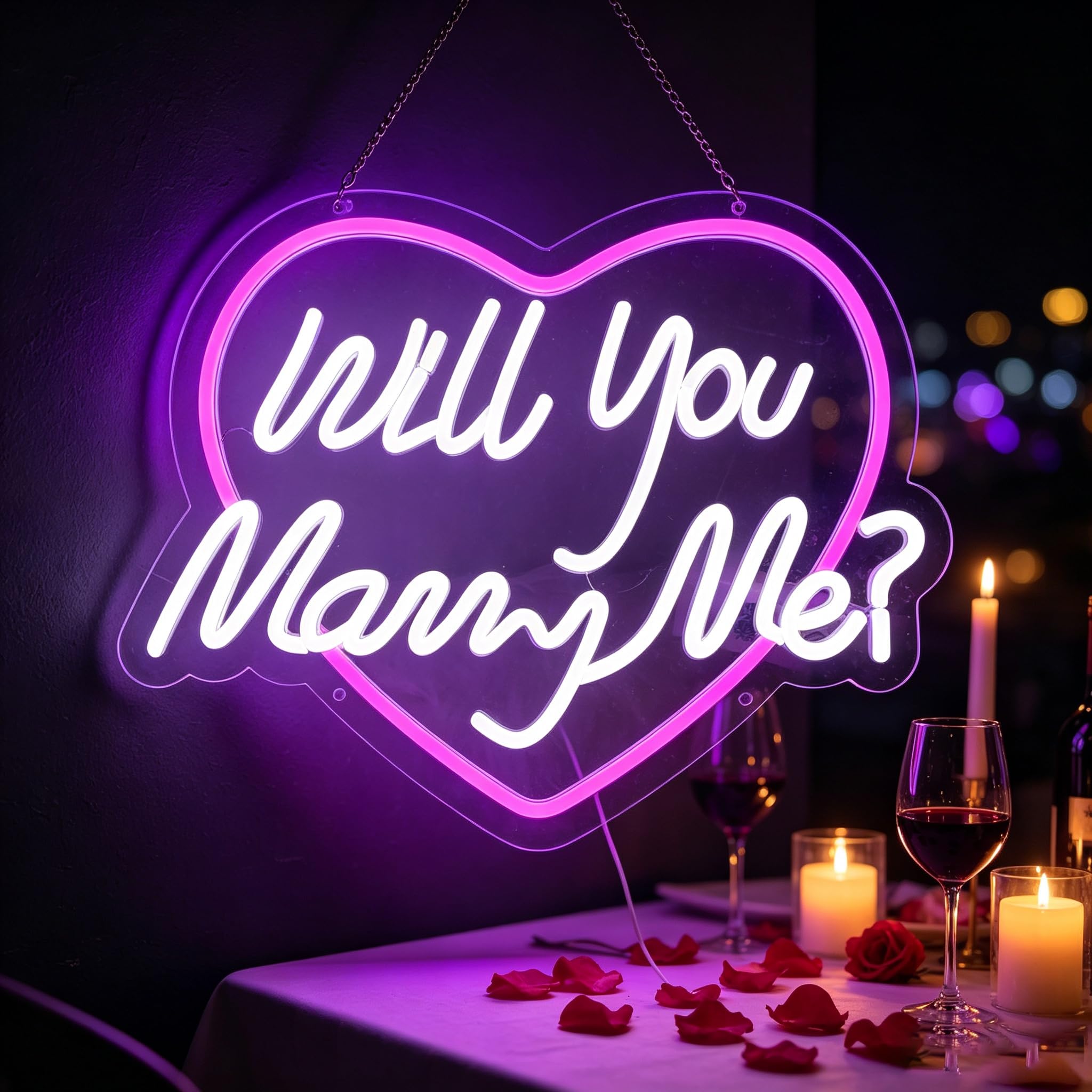 Insegna al neon a LED a forma di cuore, romantica luce con interruttore in linea, decorazione da parete personalizzata per matrimoni e anniversari