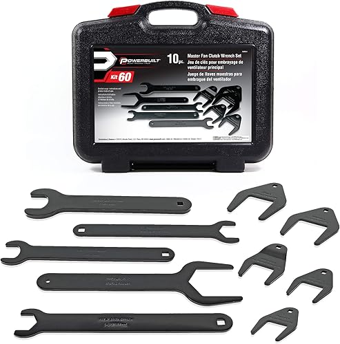 Powerbuilt Kit maestro de llaves de embrague de ventilador, 10 piezas, desmontar, llaves aflojan los embragues del ventilador, Ford, Chrysler, GM,
