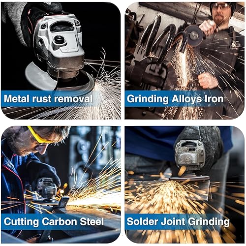 Miniatura 6 de Paquete de 26 ruedas de disco de molienda de corte con aleta angular de 4 12 pulgadas, 20 paquetes de ruedas de corte de 4.5 x 14 x 78 pulgadas, 3