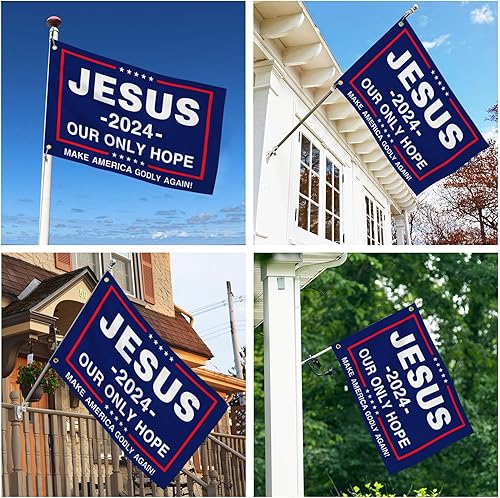 Miniatura 6 de Yeshua - Bandera cristiana de Jesús de 3 x 5 pies, bandera de Pascua de Cristo Jesús para exteriores, casa, patio, habitación, decoración patriótica