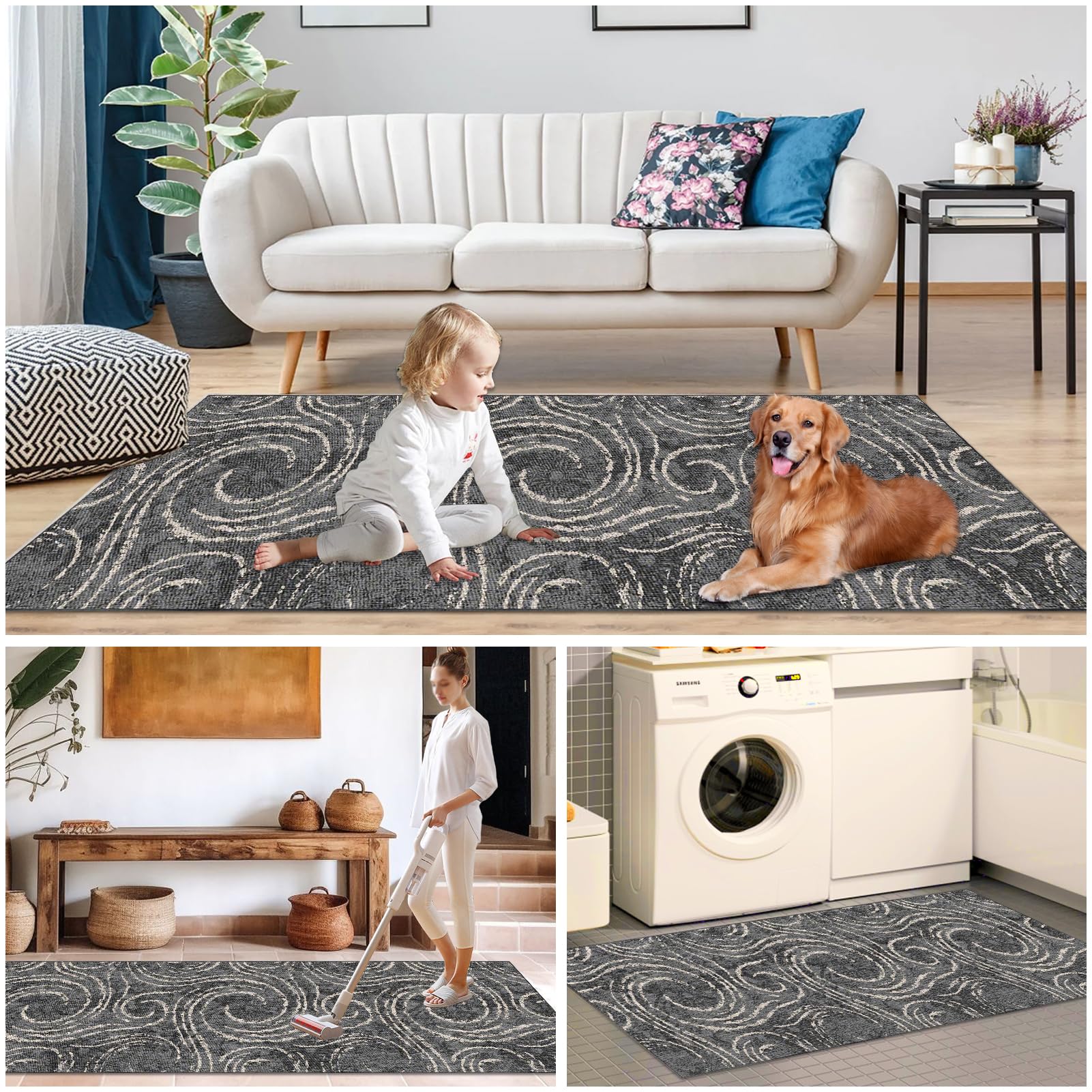 Tappeto Corridoio Lungo Antiscivolo Tappeto Cucina 90 x 350 cm Lavabile Tappeto Passatoia Corridoio Cucina Tappeto Ingresso Interno Tappeti Runner Passatoia per Corridoio Cucina Ingresso Salotto