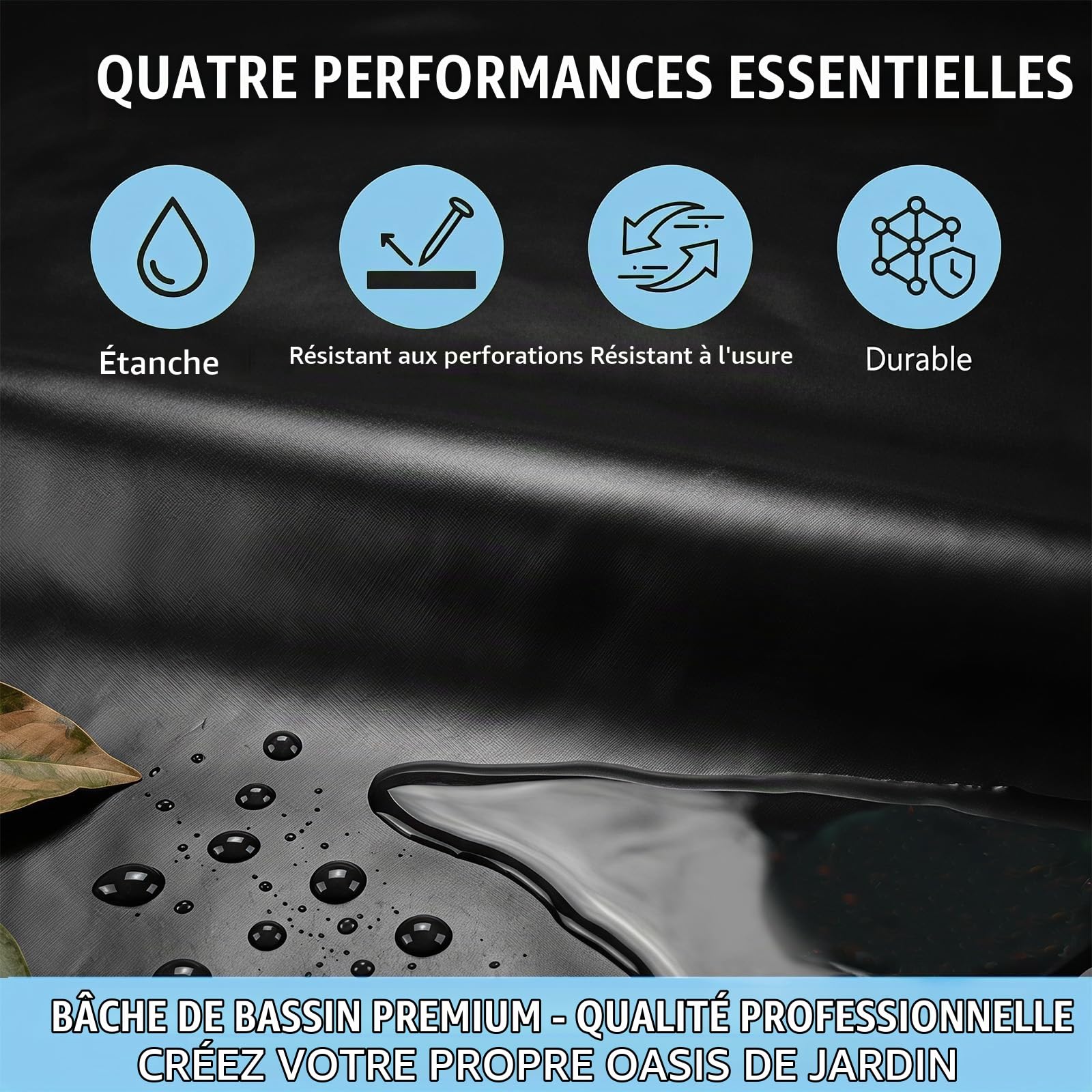 Bâche Bassin Extérieur 0.2mm Epaisseur, Bâche pour Bassin, Liner De Bassins pour à Poissons Jardin pour Bassins d'Agrément, Cascade Revêtement d'Étang (0.2 * 3 * 4)