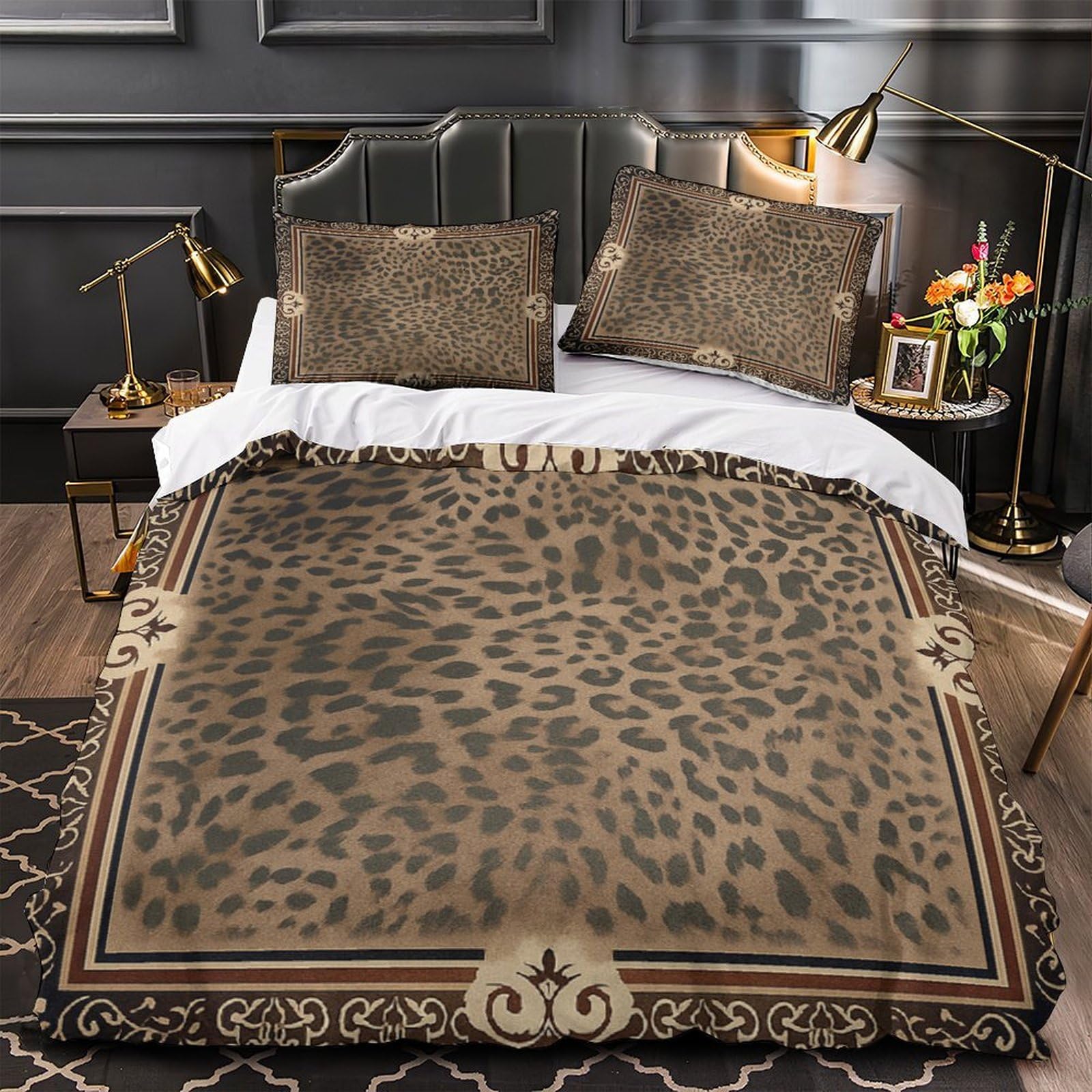 Parure de lit style animal sauvage pour chambre d'adulte et enfant