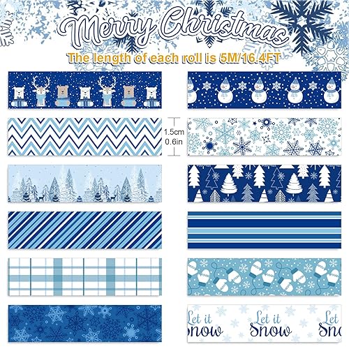 Miniatura 9 de Whaline 12 rollos de cinta adhesiva Washi para el día de San Patricio, color verde, trébol de la suerte, calcomanías de papel decorativas para