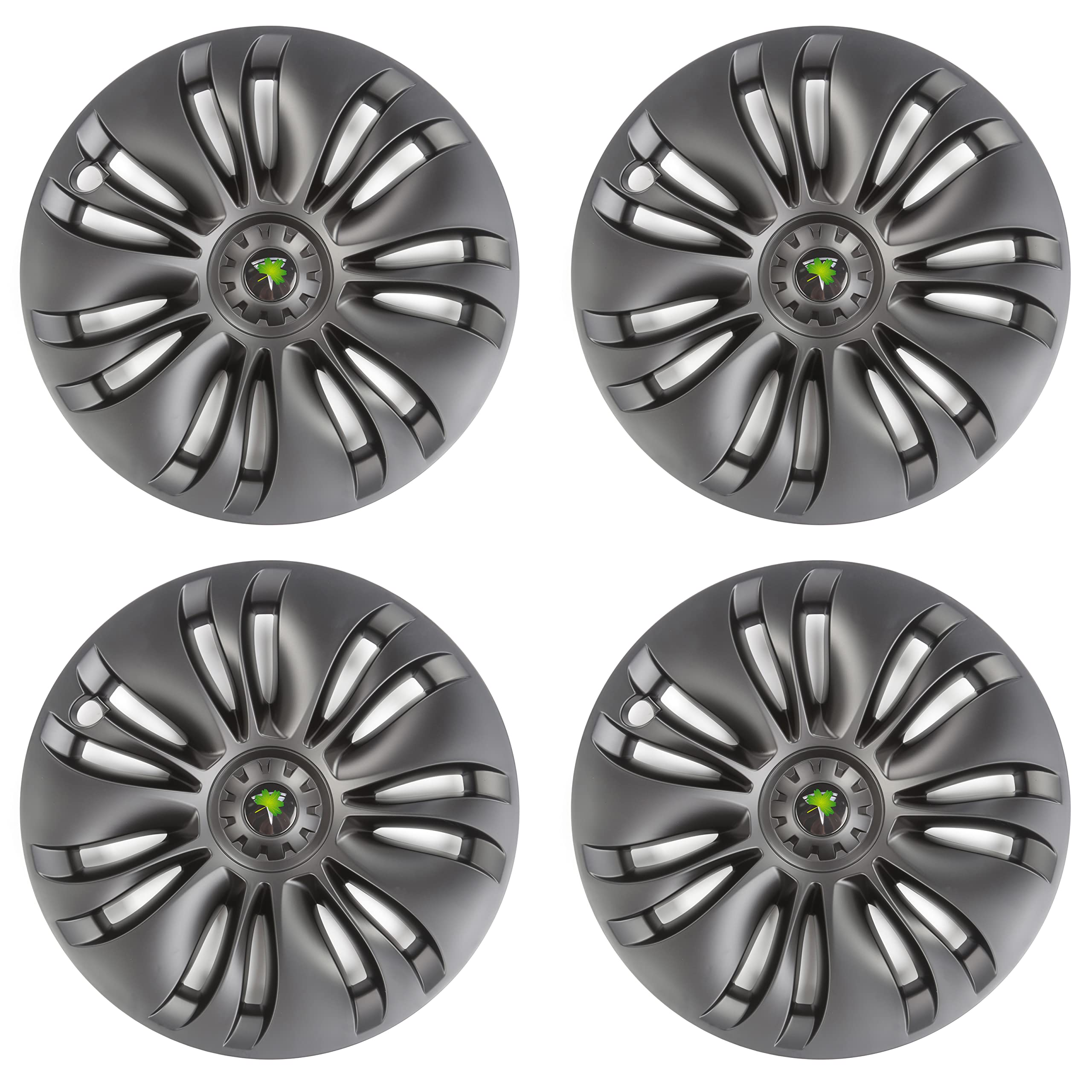 Photo 1 of Wheel Cap Hub Cover 19 inch Automobile Hubcap Wheel Cover for Tesla Model Y 2017-2022(Turbine White) White Logo 19 inch