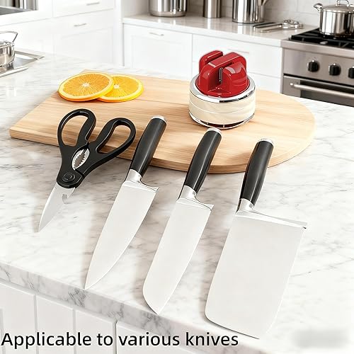 Miniatura 4 de Afilador de cuchillos de cocina con base de succión para afiladores de cuchillos de bolsillo manos libres, afilador de cuchillos profesional todo en