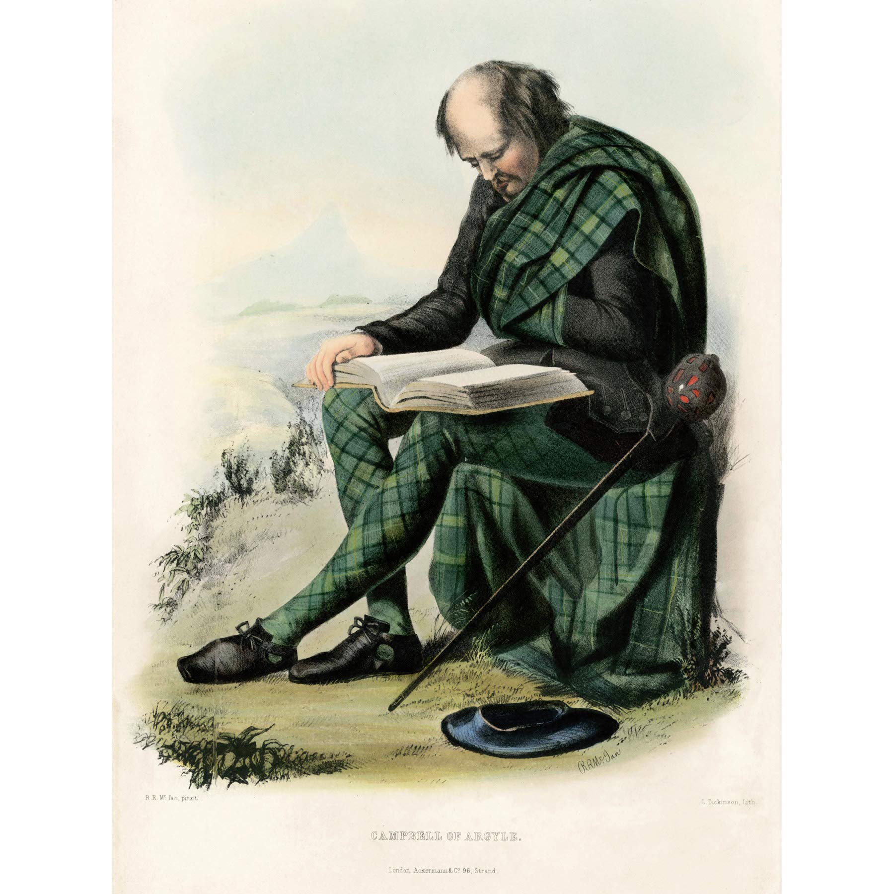 Wee Blue Coo PAINTING PORTRAIT HIGHLAND CLAN SCOTLAND TARTAN CAMPBELL ARGYLL POSTER 18x24 INCH LV2730