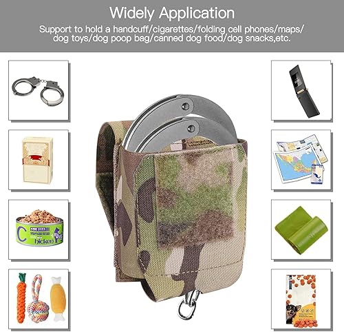 Miniatura 10 de Bolsa para esposas, soporte para esposas Molle, funda de nailon para cinturón de servicio, chaleco de policía, policía, policía, oficial de