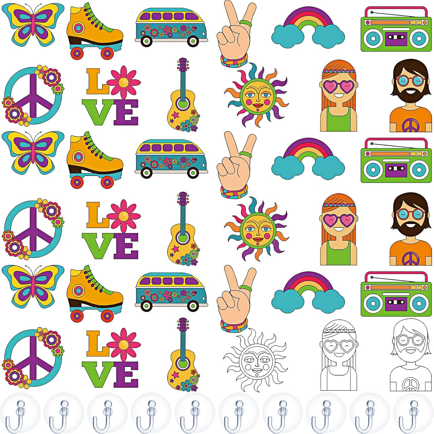 Jenaai 72 Pcs Window Art Suncatcher Kits DIY Window