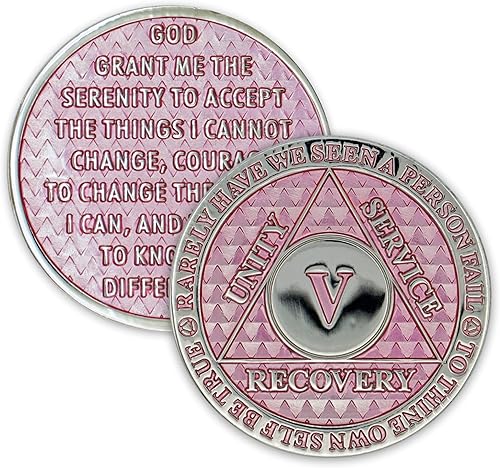 Vista 11 de Moneda de sobriedad de 5 años Chip AA Legacy Ficha de aniversario de recuperación de triplaca gruesa (verde)