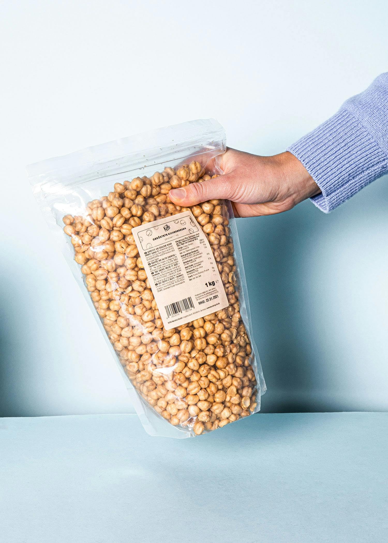 KoRo - Ceci tostati e salati 1 kg - versatili e croccanti - maxi formato - saporiti per aperitivi e come snack