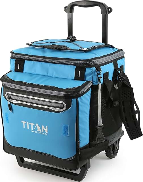 Arctic Zone Titan Deep Freeze 60 (50+10) Can Collapsible Rolling Cooler with Wheels and All-Terrain Cart